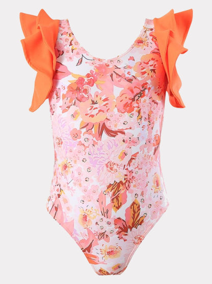 Ruffled Printed One-Piece Swimwear - KevRow5760