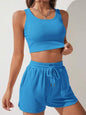 Scoop Neck Wide Strap Top and Drawstring Shorts Set - KevRow5760