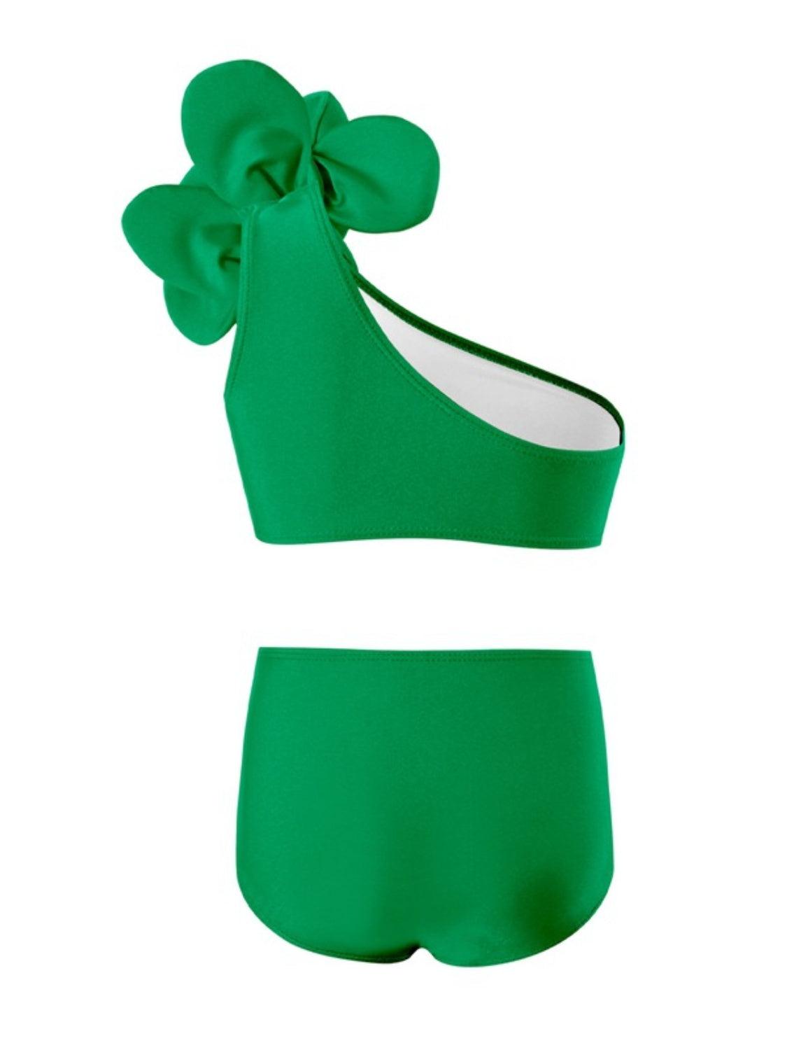 Single Shoulder Top and Brief Swim Set - KevRow5760