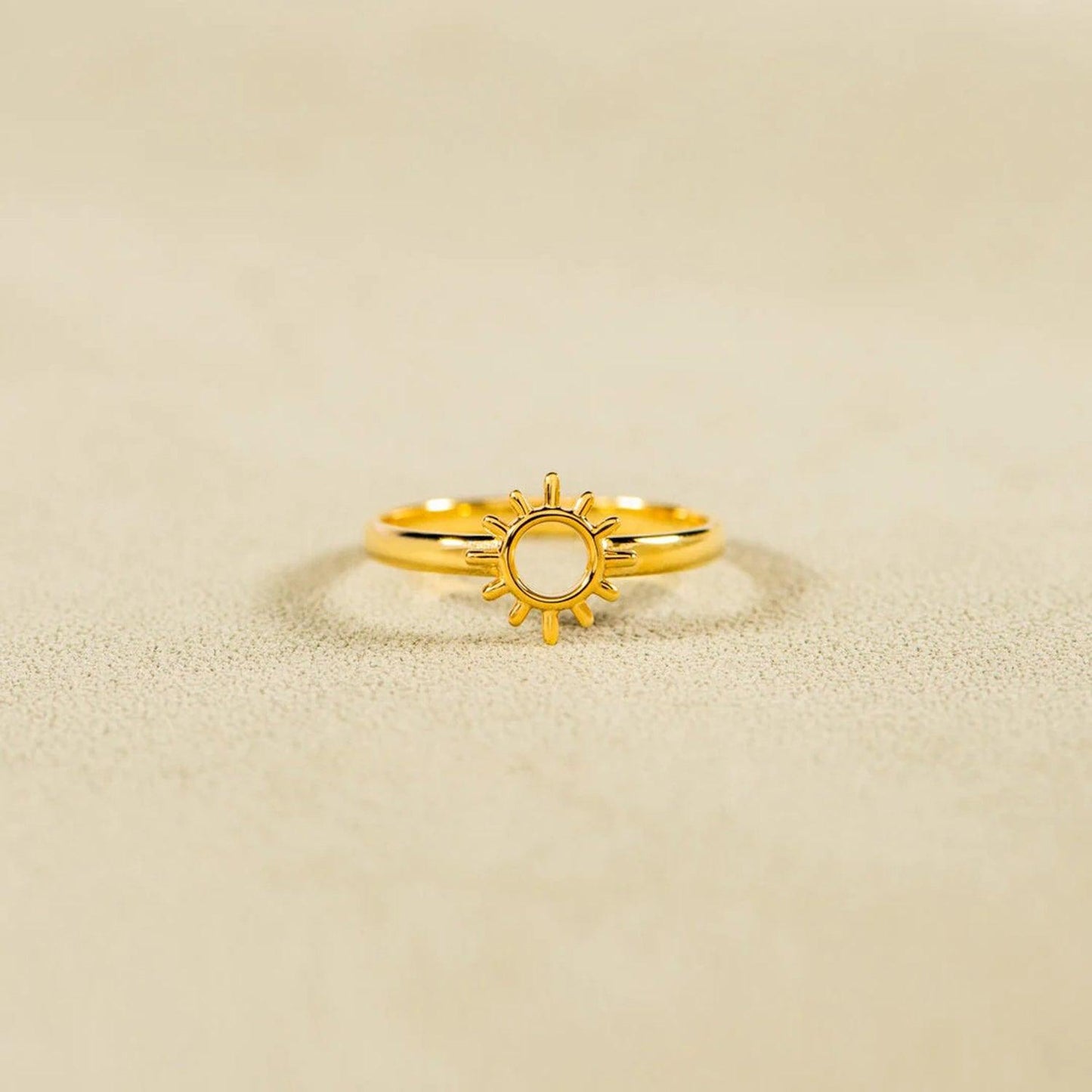 Sun Shape 18K Gold-Plated Ring - KevRow5760