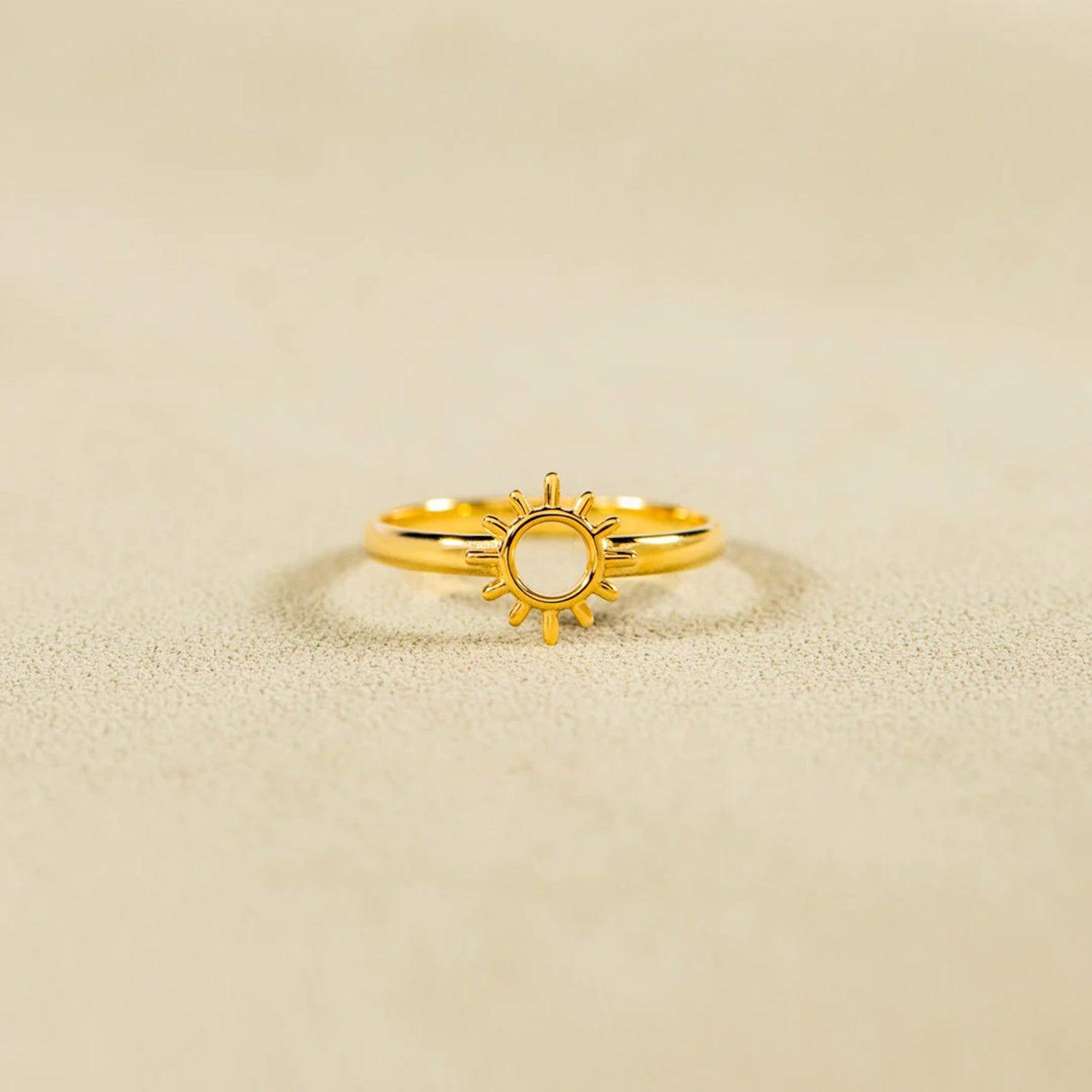 Sun Shape 18K Gold-Plated Ring - KevRow5760