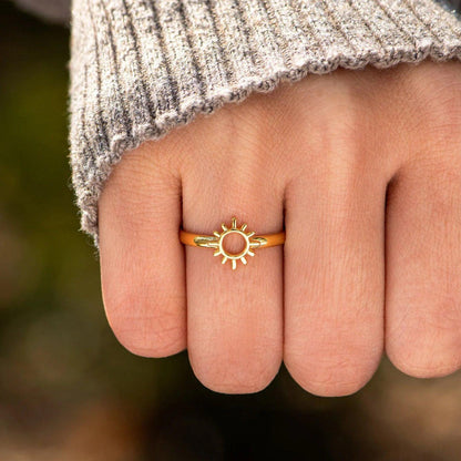 Sun Shape 18K Gold-Plated Ring - KevRow5760