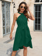 Tied Round Neck Sleeveless Dress - KevRow5760