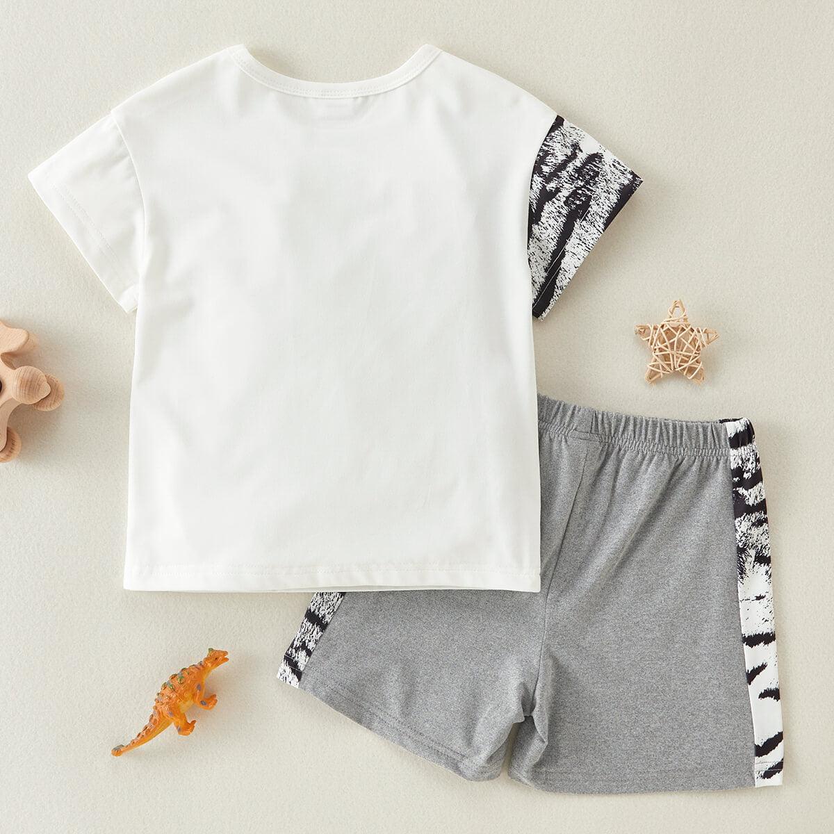 Tiger Graphic Tee and Shorts Set - KevRow5760