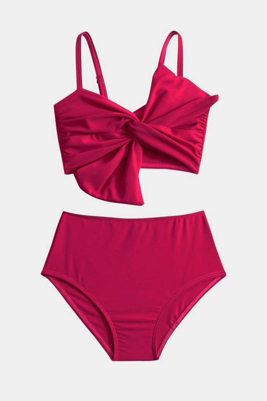 Twisted Spaghetti Strap Two-Piece Swim Set - KevRow5760