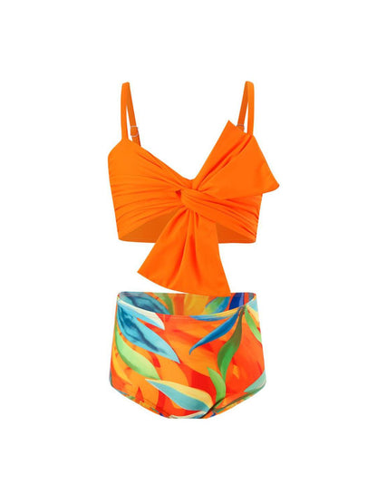 Twisted Spaghetti Strap Two-Piece Swim Set - KevRow5760