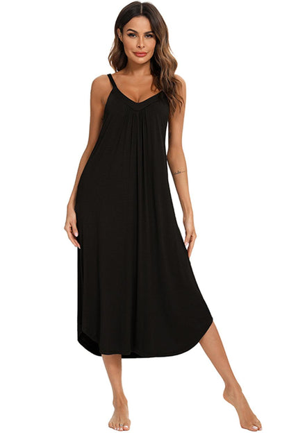 V-Neck Midi Lounge Dress - KevRow5760