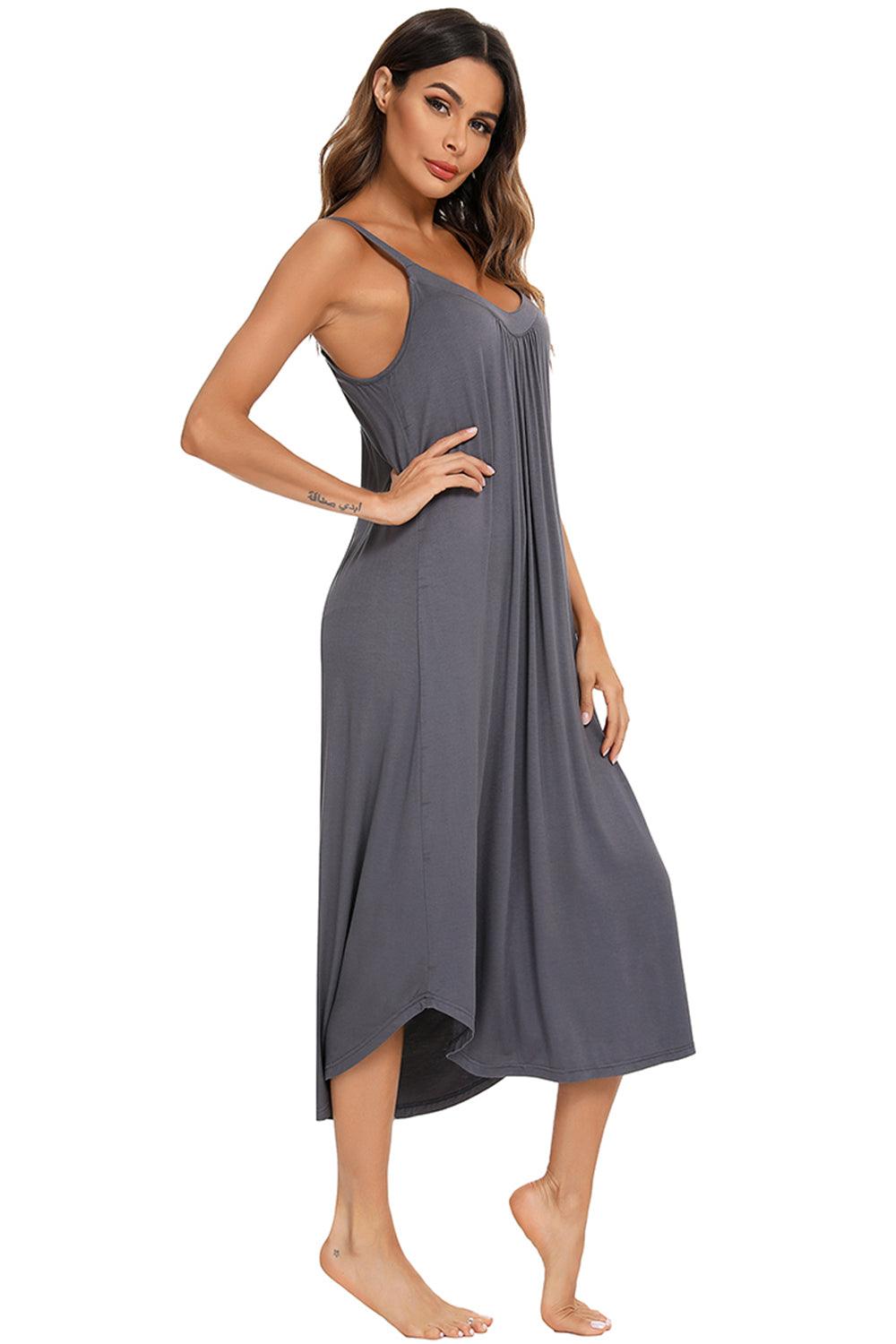 V-Neck Midi Lounge Dress - KevRow5760