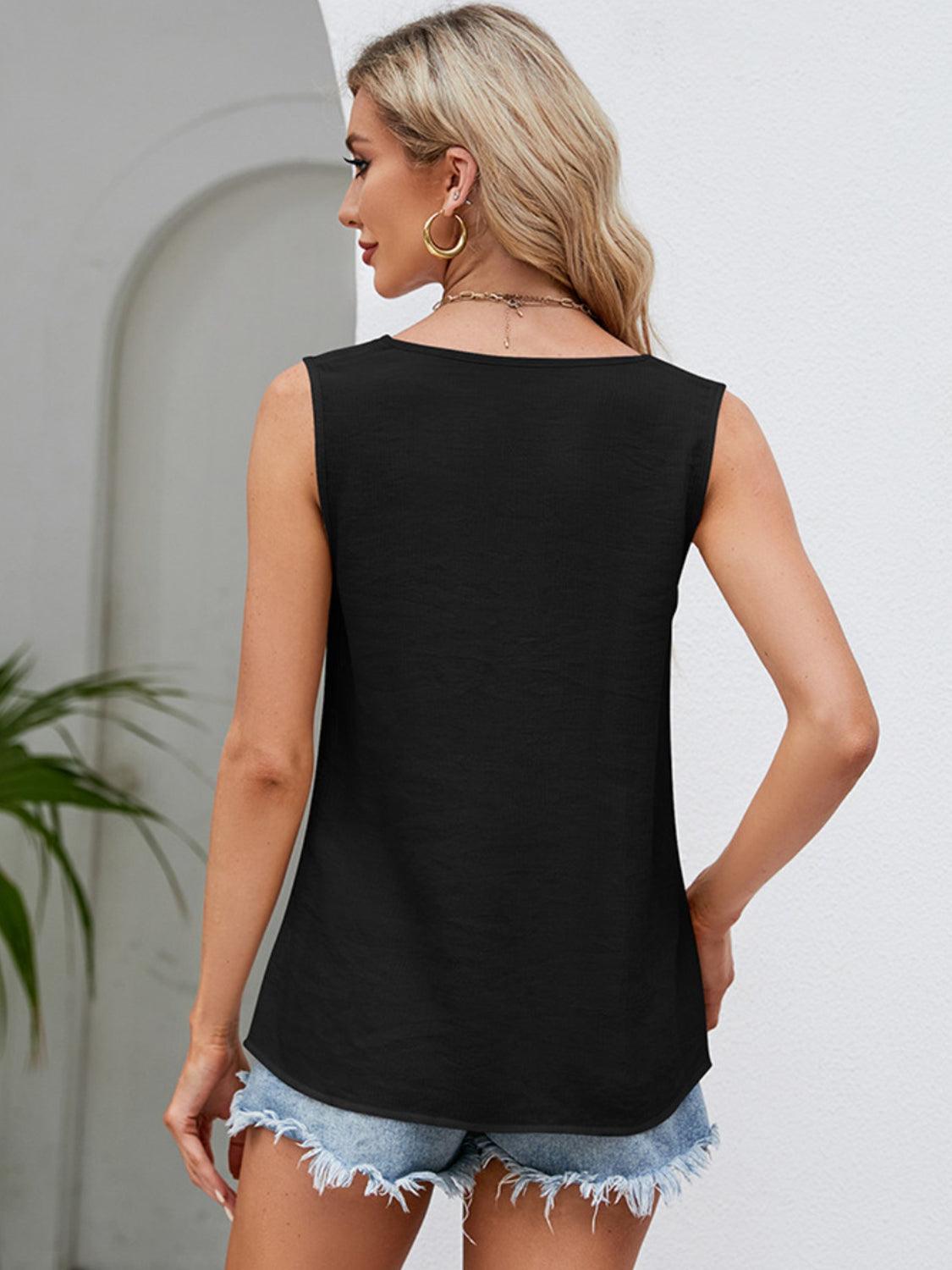 V-Neck Wide Strap Tank - KevRow5760