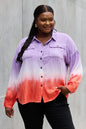 White Birch Relaxed Fit Tie-Dye Button Down Top - KevRow5760