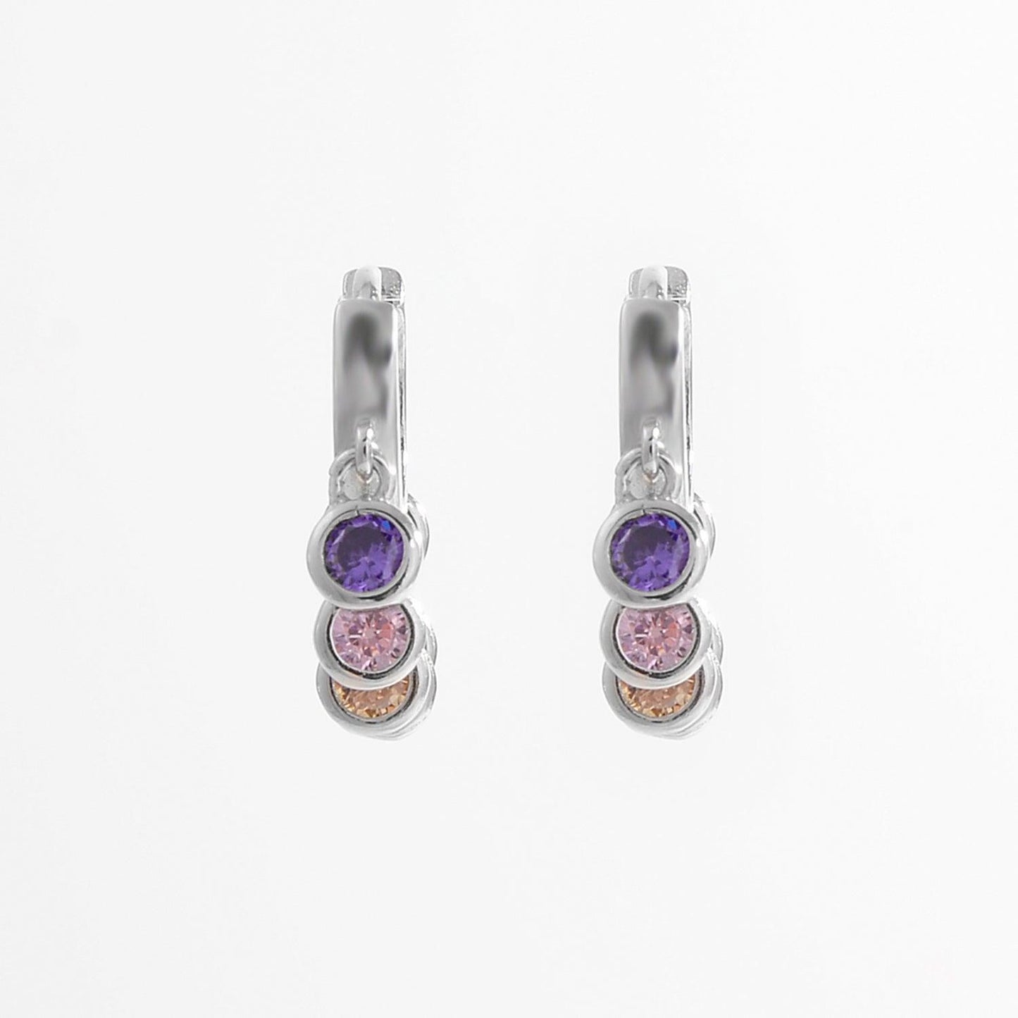 Zircon 925 Sterling Silver Huggie Earrings - KevRow5760