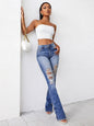 Ladder Distressed Boot-cut Leg Jeans - KevRow5760