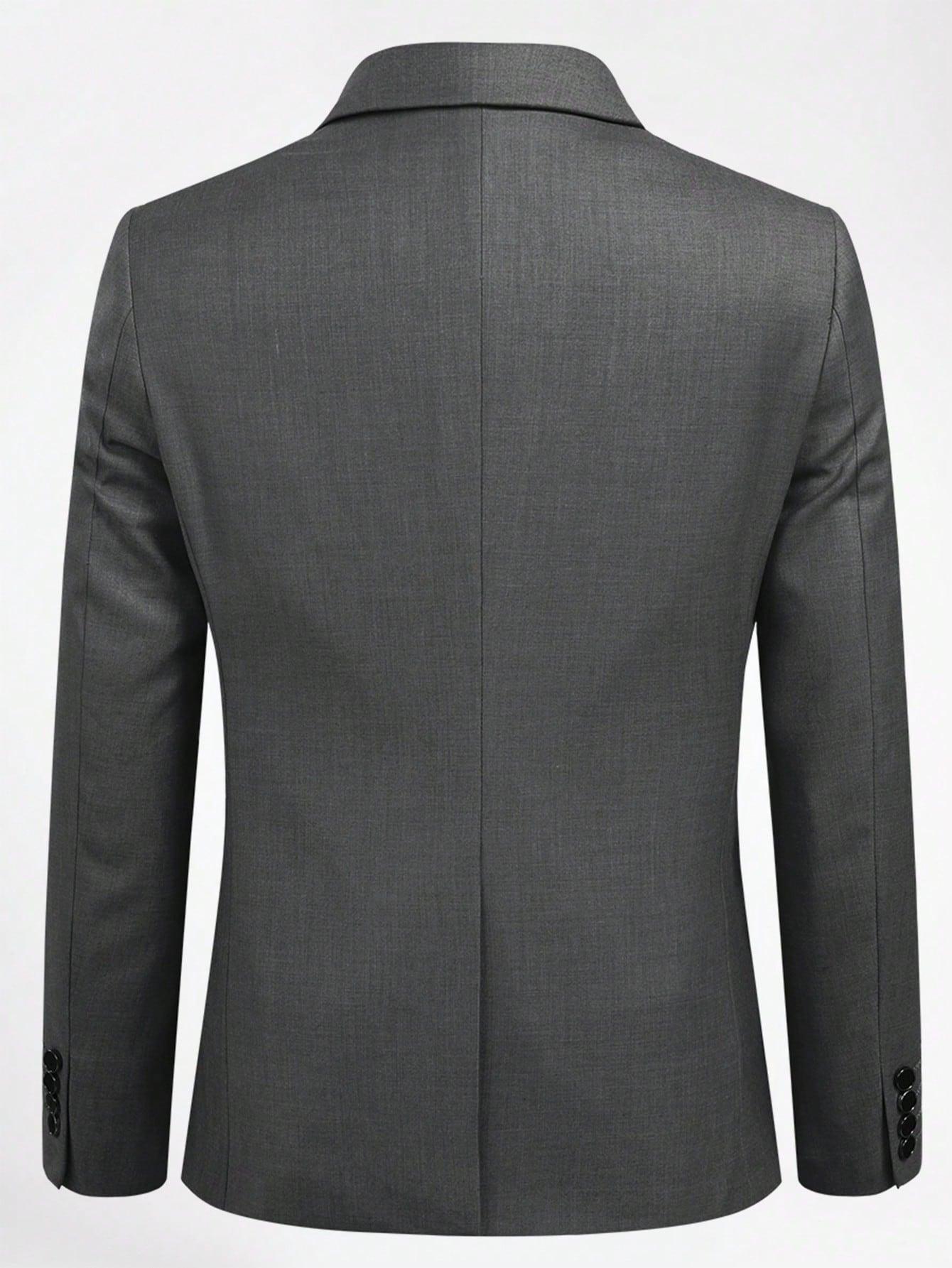 CLOUDSTYLE Men Flap Detail Blazer & Waistcoat & Suit Pants - KevRow5760