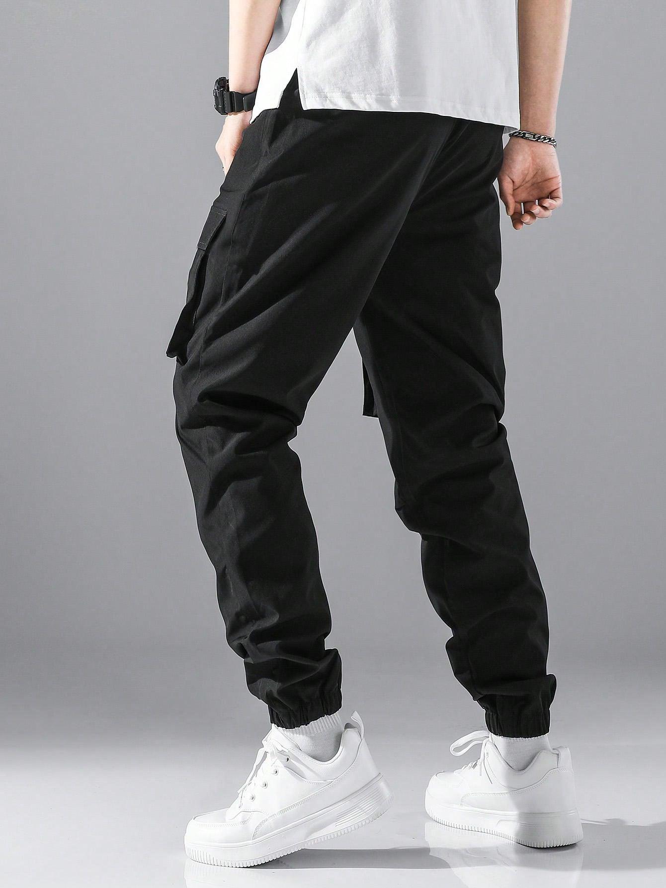 Fashionable Casual Drawstring Waist Cargo Pants For Tween Boys - KevRow5760