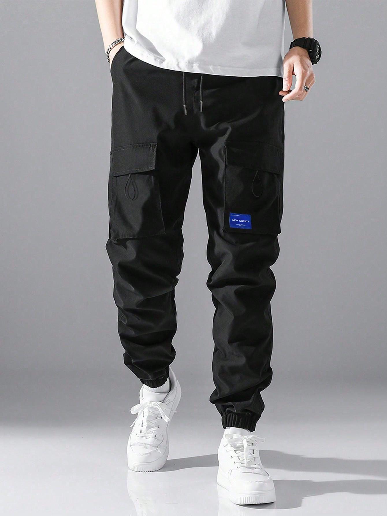 Fashionable Casual Drawstring Waist Cargo Pants For Tween Boys - KevRow5760