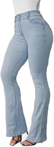 Flamingals Jeans for Women Booty Shaping Stretch Curvy Flare Leg Tummy Control - KevRow5760