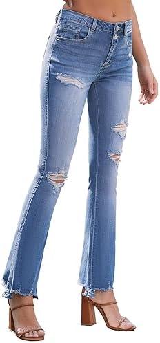 VIPONES Bell Bottom Jeans for Women High Waisted Flare Jean Bootcut Stretch Skinny Wide Leg Denim Pants - KevRow5760