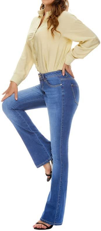 VIPONES Bell Bottom Jeans for Women High Waisted Flare Jean Bootcut Stretch Skinny Wide Leg Denim Pants - KevRow5760