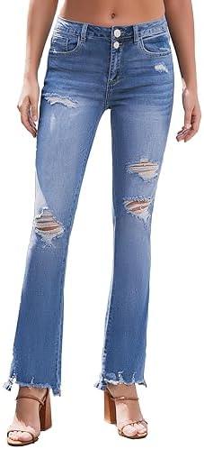 VIPONES Bell Bottom Jeans for Women High Waisted Flare Jean Bootcut Stretch Skinny Wide Leg Denim Pants - KevRow5760